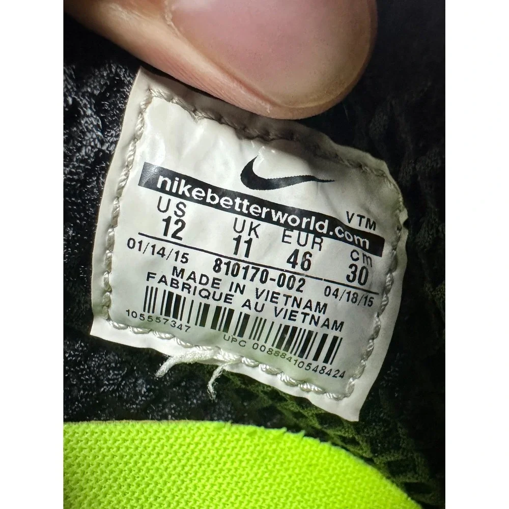 Nike Air Max 90 Ultra BR Plus 810170-002 Men 12 Sneaker Black Volt Running Shoes